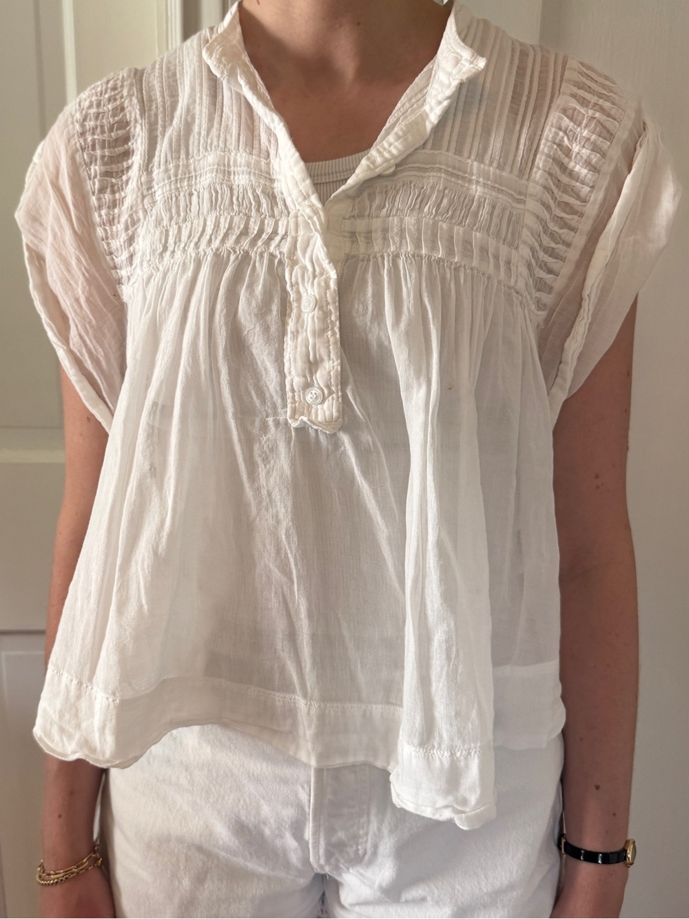 Isabel Marant Etoile Leaza White Top Size 38